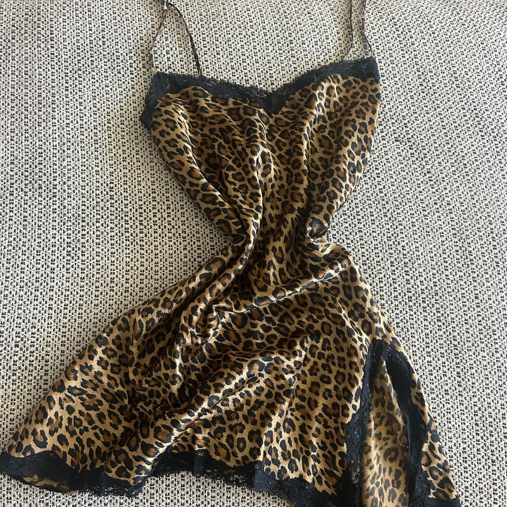 Victoria's Secret Animal Print Dress with Black Lace